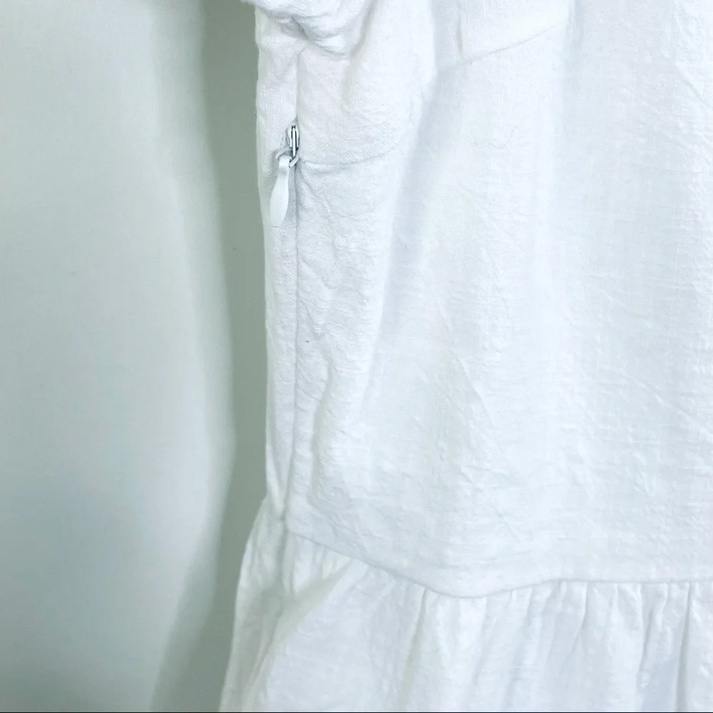 Amazon.com White Summer Swing Dress Tunic Bell Sleeve Tiered Dress Sz S - Picture 9 of 10